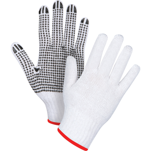 Gants tricot&eacute;s &agrave; pois, Poly/coton, Un c&ocirc;t&eacute;, Calibre 7, Petit O-Max