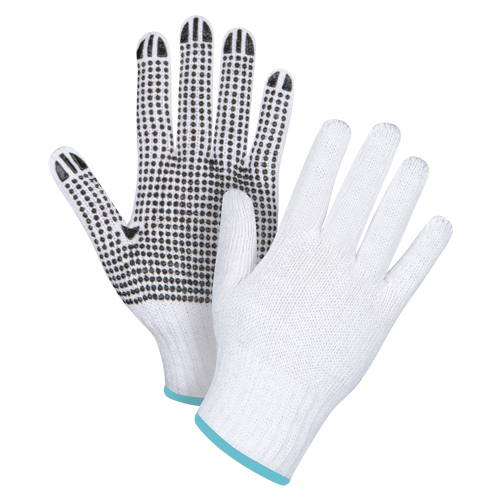 Dotted String Knit Gloves, Poly/Cotton, Single Sided, 7 Gauge, X-Large O-Max