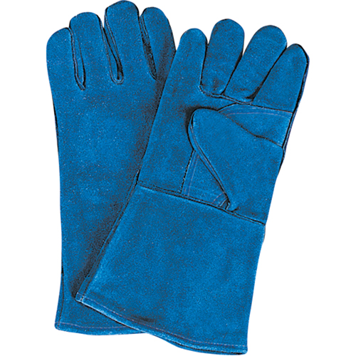 Double Palm & Thumb Welding Gloves, Split Cowhide, Size Large O-Max