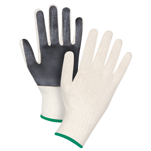 Gants en tricot &agrave; paume enduite, Poly/coton, Un c&ocirc;t&eacute;, Calibre 7, Moyen O-Max