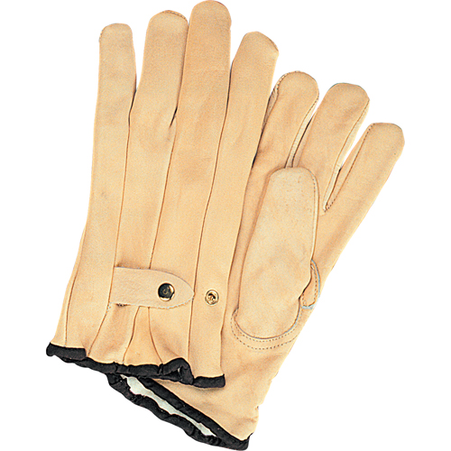 Winter-Lined Ropers Gloves, Small, Grain Cowhide Palm, Fleece Inner Lining O-Max