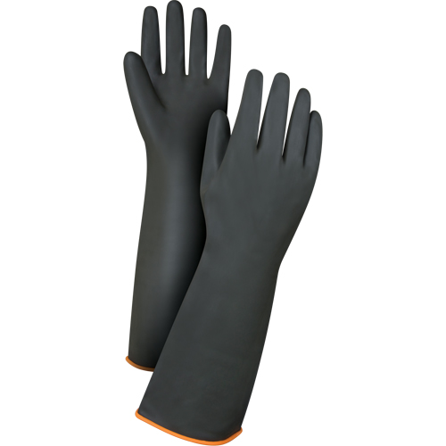 Gants de poids lourd pour la manipulation de produits chimiques, Taille Grand/9, 18" lo, Latex de caoutchouc, 30 mils O-Max