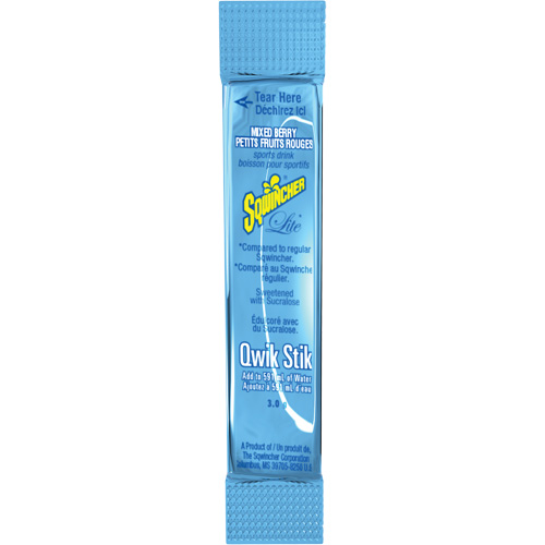 Sqwincher&reg; ZERO&reg; Qwik Stik Rehydration Drink, Powder, Mixed Berry O-Max