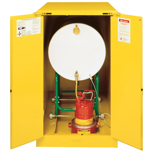 Armoires Sure-Grip EX pour entreposage de barils &agrave; l'horizontale, Capacit&eacute; de 55 gal. US, Jaune O-Max