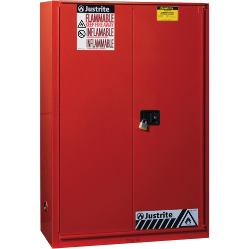 Armoire de s&eacute;curit&eacute; pour la peinture et les encres combustibles EX Sure-Grip, 60 gal., 5 tablettes O-Max