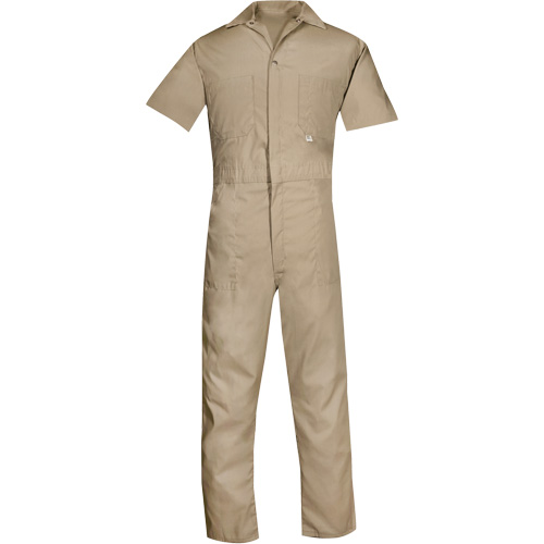 Short Sleeved Coveralls, Men's, Tan, Size Small O-Max