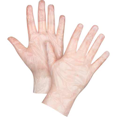 Economy Disposable Gloves, Small, Polyethylene, 1-mil, Powder-Free, Clear O-Max