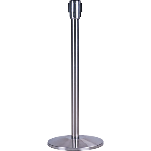 Poteau r&eacute;cepteur pour barri&egrave;res sur pieds pour le contr&ocirc;le des foules, Hauteur de 35", Acier inoxydable O-Max