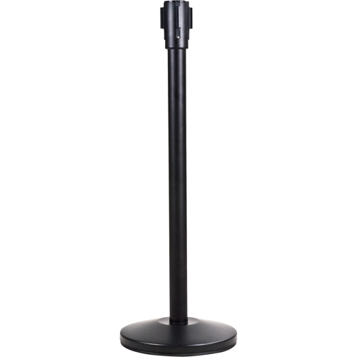 Poteau r&eacute;cepteur pour barri&egrave;res sur pieds pour le contr&ocirc;le des foules, Hauteur de 35", Noir O-Max