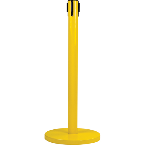 Poteau r&eacute;cepteur pour barri&egrave;res sur pieds pour le contr&ocirc;le des foules, Hauteur de 35", Jaune O-Max