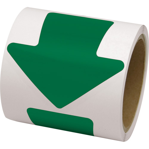 Coloured Floor Marking Decals, Arrow, 4" L x 4" W, Green, Vinyl O-Max
