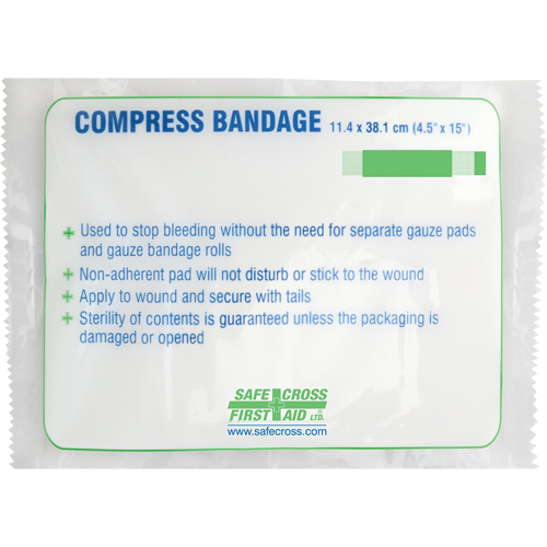 Pansement compressif grand format, 15" lo x 4-1/2" la O-Max