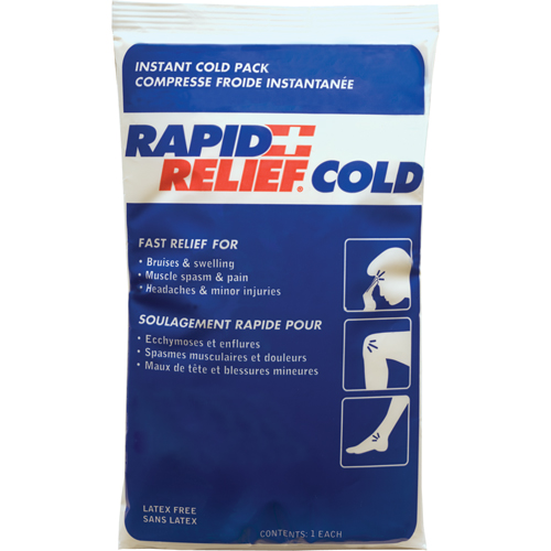 Compresse froide instantan&eacute;e Rapid Relief, Froid, Utilisation unique, 9" x 6" O-Max