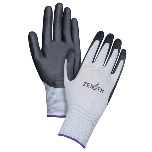 Lightweight Breathable Coated Gloves, 6/X-Small, Foam Nitrile Coating, 13 Gauge, Polyester Shell O-Max