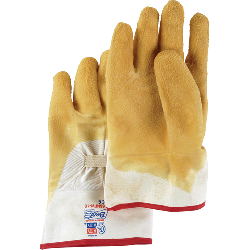 Gants enduits Nitty Gritty, 10/Grand, R&ecirc;vetement Latex de caoutchouc, Enveloppe en Coton O-Max