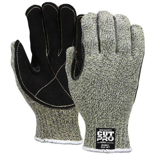 Gants r&eacute;sistants aux coupures Hero, Taille Petit/7, Calibre 7, Enveloppe en Acier inoxydable/Kevlar/PEHD, ANSI/ISEA 105 niveau 4 O-Max
