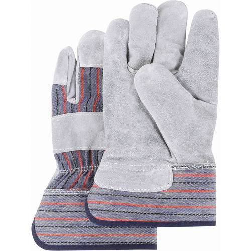 Gants d'ajusteur de premi&egrave;re qualit&eacute; &agrave; dos refendu, Moyen, Paume en Cuir de vache refendu, Doublure en Coton O-Max