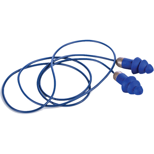 Bouchons d'oreille r&eacute;utilisables et d&eacute;tectable Rockets, Avec cordon, Taille unique, Vrac - &eacute;tui en plastique, NRR dB 27 O-Max