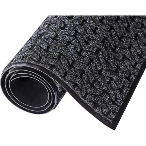Tire-Track Entrance Mat, Wiper/Scraper, 4' x 6' x 3/8", Charcoal O-Max