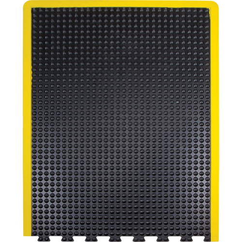 Tapis antifatigue en d&ocirc;me, &agrave; bulles, 3' x 4' x 1/2", Noir, Caoutchouc O-Max