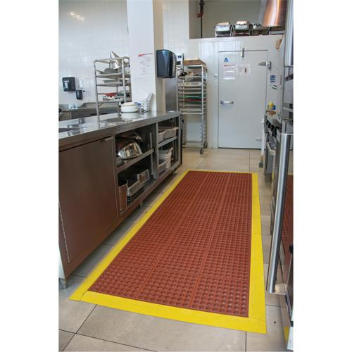 Anti-Fatigue Link Matting, Honeycomb, 3' x 3' x 1/2", Brown, Nitrile/Rubber O-Max