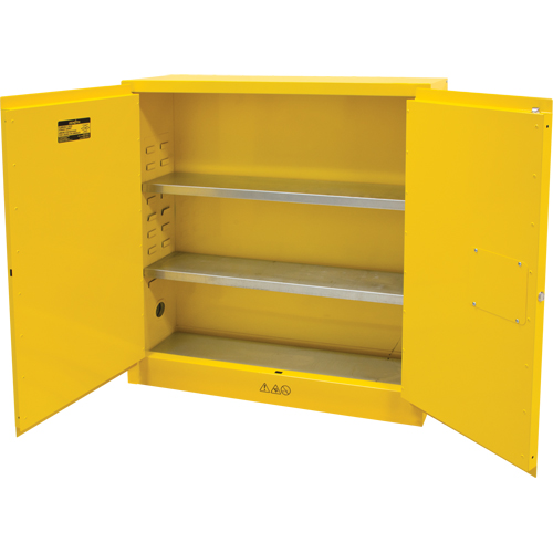 Flammable Storage Cabinet, 24 gal., 2 Door, 43" W x 44" H x 12" D O-Max
