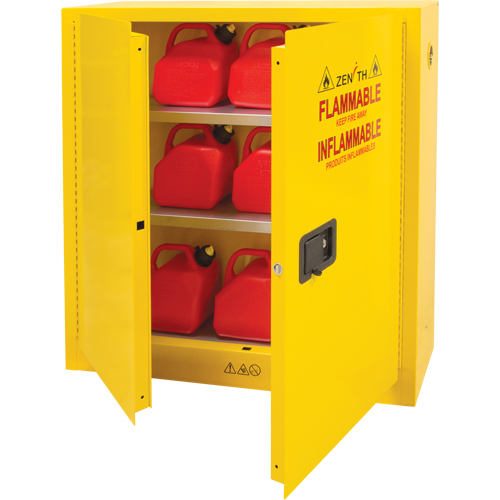 Flammable Storage Cabinet, 24 gal., 2 Door, 43" W x 44" H x 12" D O-Max