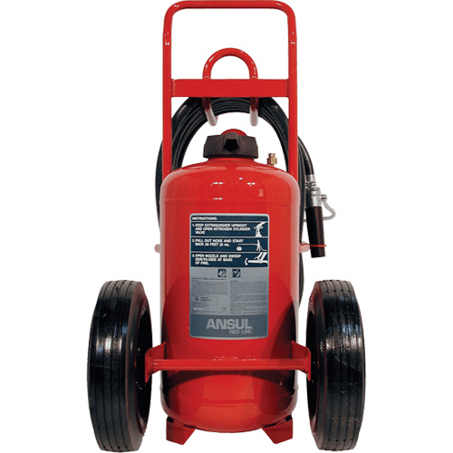 Red Line&reg; Wheeled Fire Extinguishers, BC, 125 lbs. Capacity O-Max