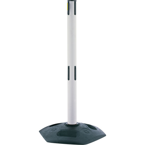 Poteau receveur robuste &agrave; ligne double, Hauteur de 38", Blanc O-Max