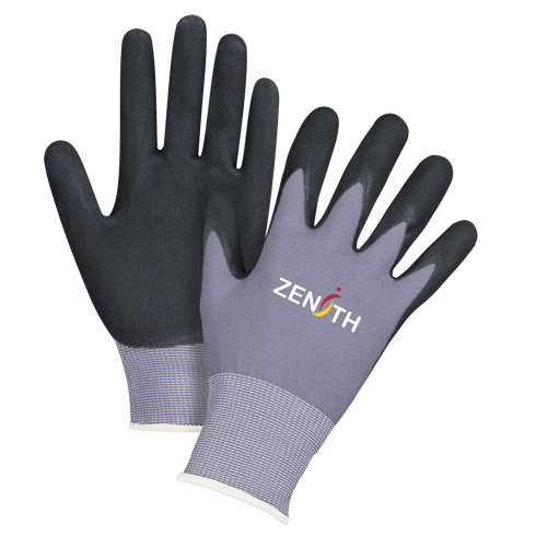 Gants ZX-1 de premi&egrave;re qualit&eacute; compatibles avec les &eacute;crans tactiles, 8/Moyen, R&ecirc;vetement Nitrile/Mousse de nitrile, Calibre 15, Enveloppe en Nylon O-Max
