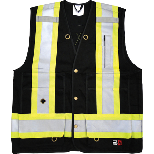 Veste de s&eacute;curit&eacute; ignifug&eacute;e pour arpenteur, Noir, Petit, Coton O-Max