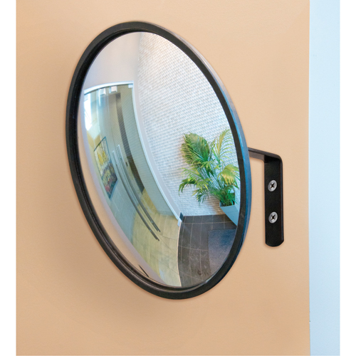 Convex Mirror with Bracket, Indoor/Outdoor, 12" Diameter O-Max
