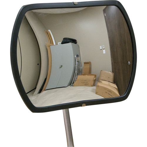 Roundtangular Convex Mirror with Telescopic Arm, 12" H x 18" W, Indoor/Outdoor O-Max