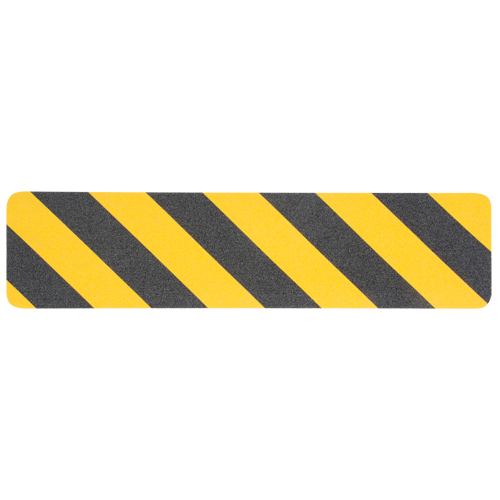 Premium Anti-Skid Tape, 6" x 24", Black & Yellow O-Max