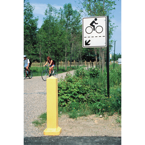 Bollards, Plastic, 33" H x 6" W, Yellow O-Max