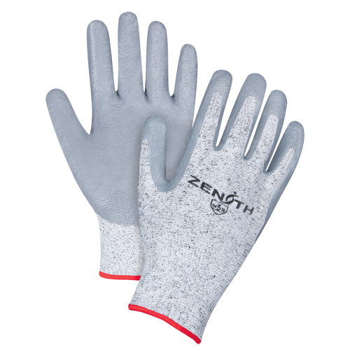 Seamless Stretch Cut-Resistant Gloves, Size Small/7, 13 Gauge, Nitrile Coated, HPPE Shell, ANSI/ISEA 105 Level 2/EN 388 Level 3 O-Max