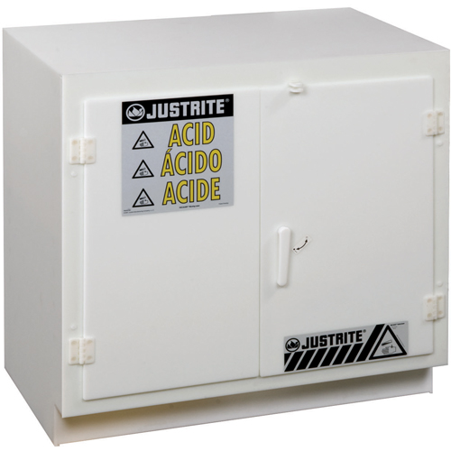 Armoires solides en poly&eacute;thyl&egrave;ne pour acides, 6 x 0,66043 gal., 36" x 35,75" x 21,75" O-Max
