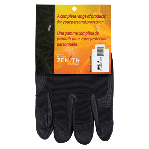 ZM300 Mechanic's Gloves, Grain Leather Palm, Size 2X-Large O-Max