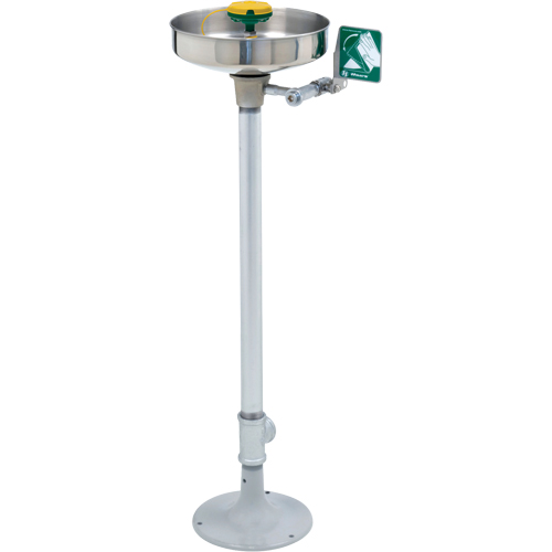 Poste de douche oculaire/faciale Axion, Installation Socle, Bol Acier inoxydable O-Max