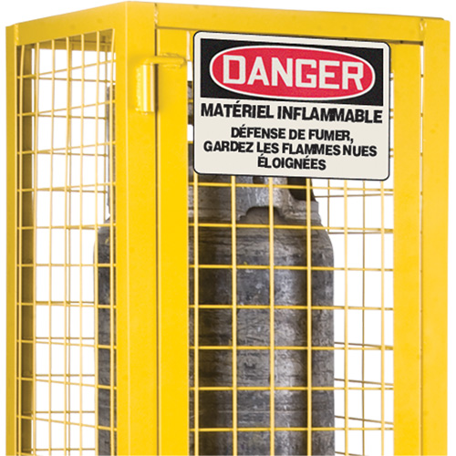 CSA-Compliant Gas Cylinder Safety Cabinet, 2 Cylinder Capacity, 17" W x 17" D x 69" H, Yellow O-Max