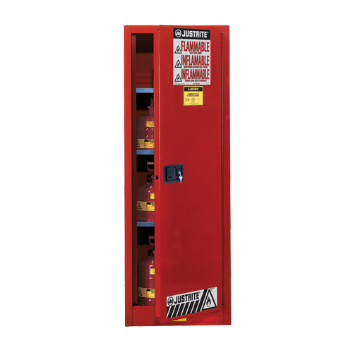 Armoire de s&eacute;curit&eacute; pour produits inflammables EX Slimline Sure-Grip , 22 gal., 3 tablettes O-Max