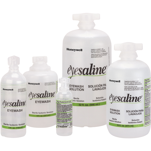 Bouteilles de solution saline pour douche oculaire, Bouteille Plein, 32 oz O-Max