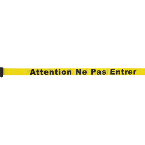 Tape Cassette for Build-Your-Own Crowd Control Barriers, Attention ne pas entrer, 7', Yellow Tape O-Max