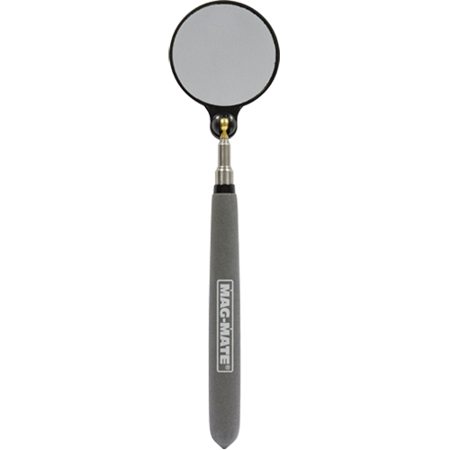 Inspection Mirror, Circular, 2-1/4" L x 2-1/4" W, Telescopic O-Max
