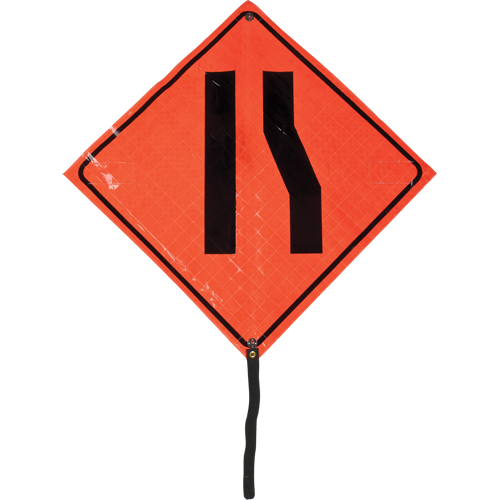 Enseigne enroulable chauss&eacute;e &eacute;troite, 24" x 24", Vinyle, Pictogramme O-Max