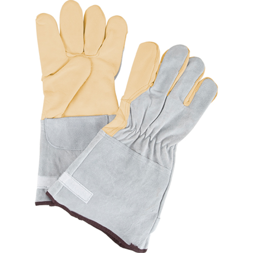 Gants de travail &agrave; ajustement d'usage standard, Grand, Paume en Cuir fleur de vache O-Max
