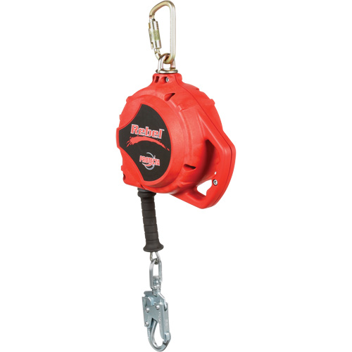 Rebel Self Retracting Lifeline, 33', Galvanized Steel, Swivel O-Max