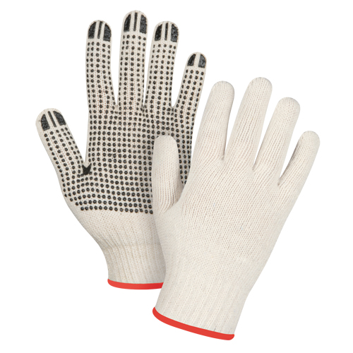 Gants tricot&eacute;s de poids lourd, Poly/coton, Un c&ocirc;t&eacute;, Calibre 7, Petit O-Max
