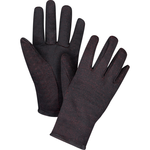Jersey Gloves, Large, Brown, Red Fleece, Slip-On O-Max