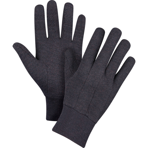 Gants de jersey, Grand, Brun, Non doubl&eacute;, Poignet en tricot O-Max